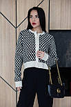 Жіноча кофта коротка на ґудзиках у геометричний принт (р. 42-46) 4043373, фото 5