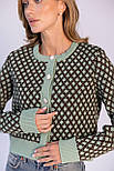 Жіноча кофта коротка на ґудзиках у геометричний принт (р. 42-46) 4043373, фото 3