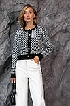 Жіноча кофта коротка на ґудзиках у геометричний принт (р. 42-46) 4043373, фото 8