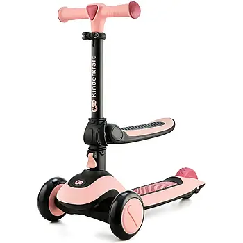 Самокат триколісний дитячий Kinderkraft Halley Rose Pink (сидіння, підсвічування)