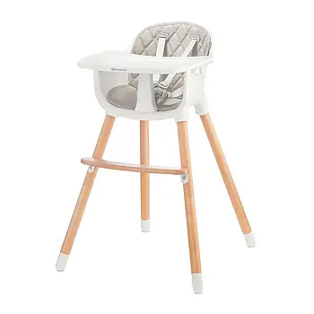 Стільчик для годування Kinderkraft Sienna Gray (від 6 до 36 місяців, дерев'яний, що росте) Сірий