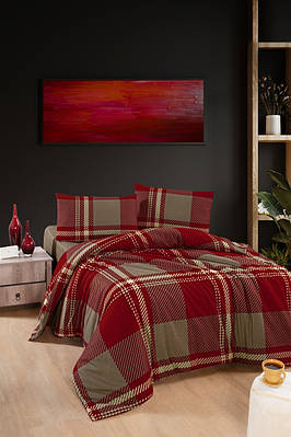 Фланелева постільна білизна First Choice Flannel Velor Bordeaux 200х220см