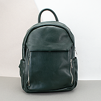 Рюкзак жіночий шкіряний міський Virginia Conti 03729 темно-зелений