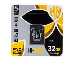 Карта пам'яті Micro SD 32Gb Hi-Rali Class 10 з ад. (UHS-1)