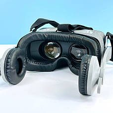 Окуляри віртуальної реальності VR Shinecon VR SC-G07E зі стерео гарнітурою + пульт, сірі, фото 4