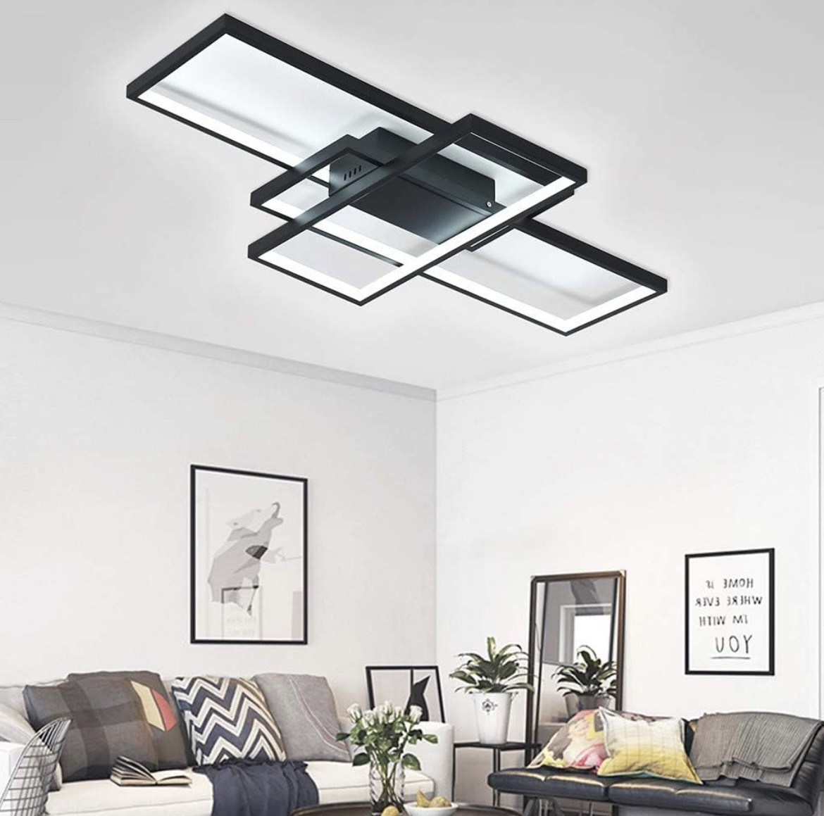 Led люстра з пультом керування 65 Вт, прямокутна 55 см до 15 м² Sven 3s smart Bk