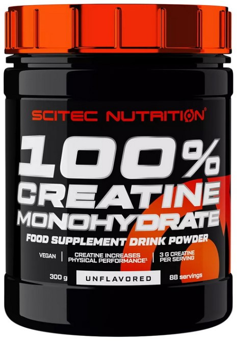 Креатин моногідрат Scitec 100% Creatine Monohydrate 300 г Без смаку