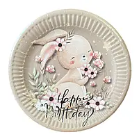 Паперові тарілки "Happy Birthday зайчик" 10шт. (18см.)