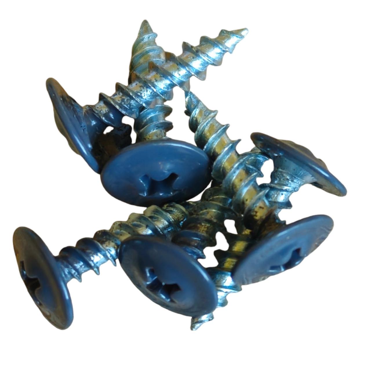 Саморіз з пресшайбою з буром 4,2*19 RAL7024 (упаковка 500 шт), фото 1