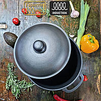 Казан чавунний Maysternya з алюмінієвою кришкою 6 л Т404С2