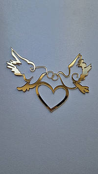 Топер "Голуби з обручками" (↔11 см) Код/Артикул Ф0286за