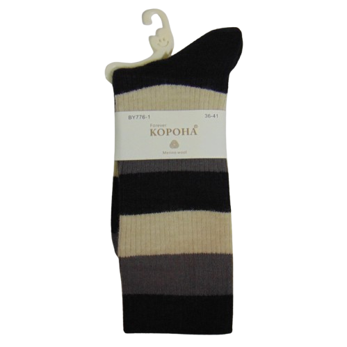 Високі шкарпетки шерсть мериноса Корона 36-41 різнобарвні 776-1-1, фото 1