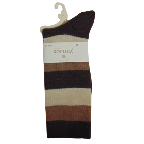 Високі шкарпетки шерсть мериноса Корона 36-41 різнобарвні 776-1-3, фото 1