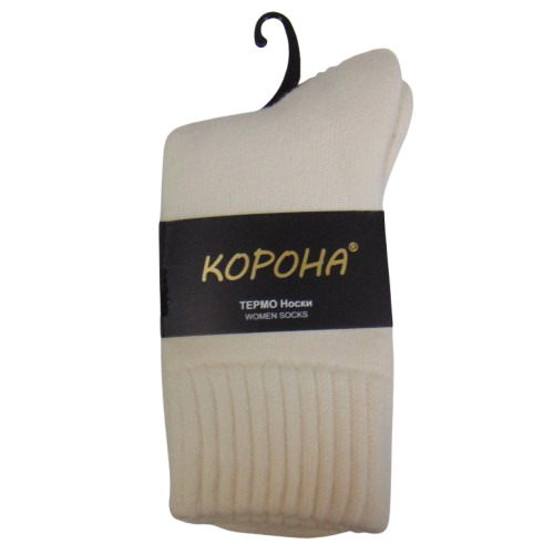 Шкарпетки термоальпака пухові всередині Корона 36-41 молочні 2570, фото 1