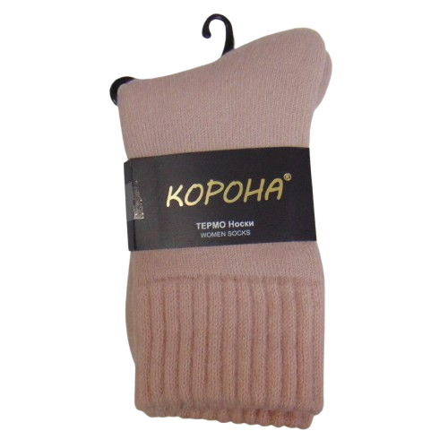 Шкарпетки термоальпака пухові всередині Корона 36-41 пудрові 2570, фото 1