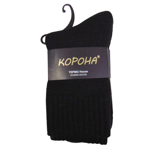 Шкарпетки термоальпака пухові всередині Корона 36-41 чорні 2570, фото 1