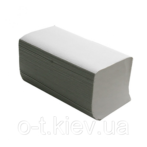 Рушники паперові макулатурні V-подібні.,200шт., Buroclean, сірі 10100106, фото 1