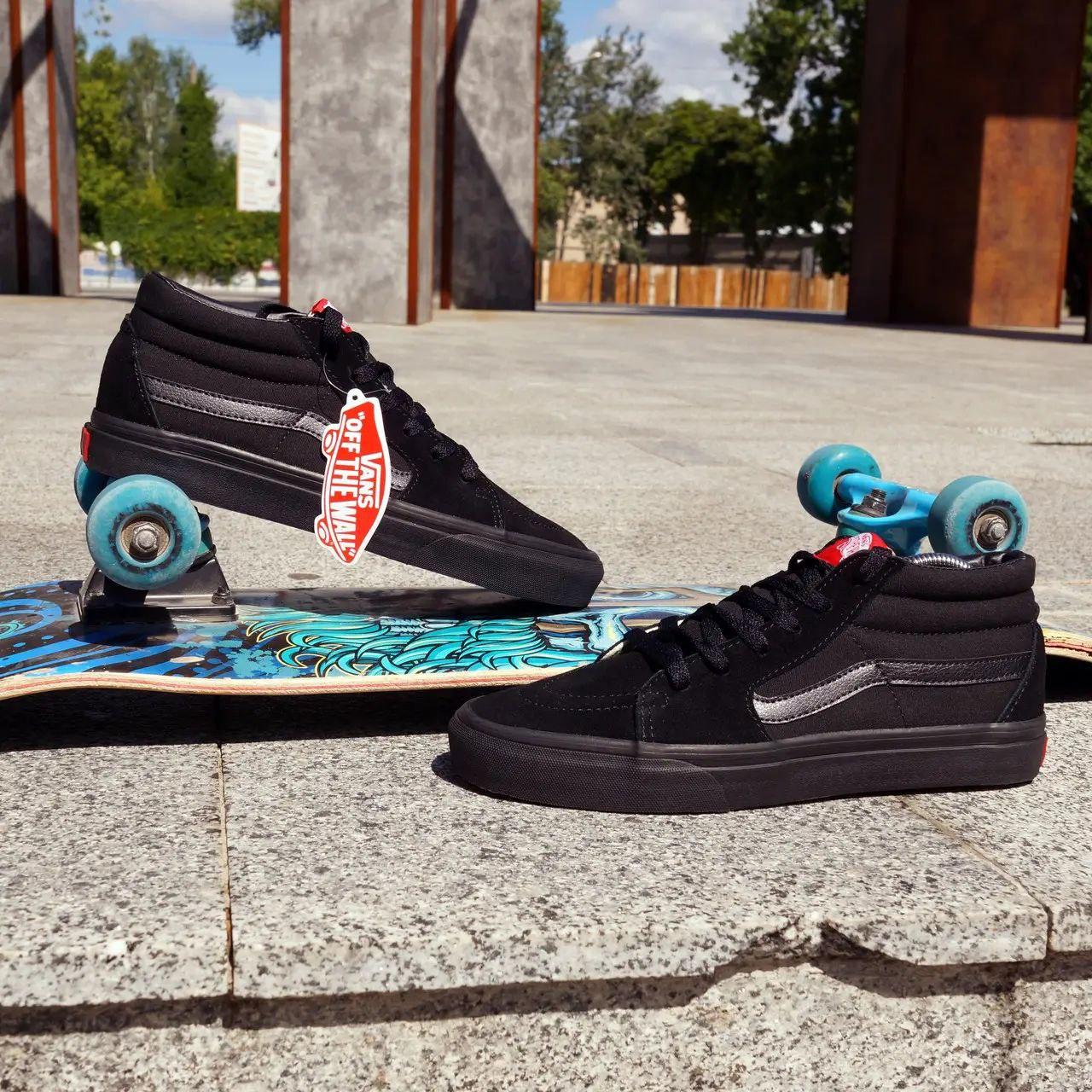 Кеди Високі Vans Old Skool ALL Black чорні замша чоловічі ванс демісезон унісекс