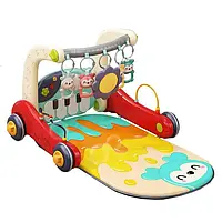 Ігровий центр Ходунки музичні 6655 мультифункціональні ходулі 3в1 килимок брязкальця піаніно мелодії