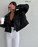 Куртка - косуха жіноча чорна 8029 со, фото 4