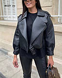 Куртка - косуха жіноча чорна 8029 со, фото 3