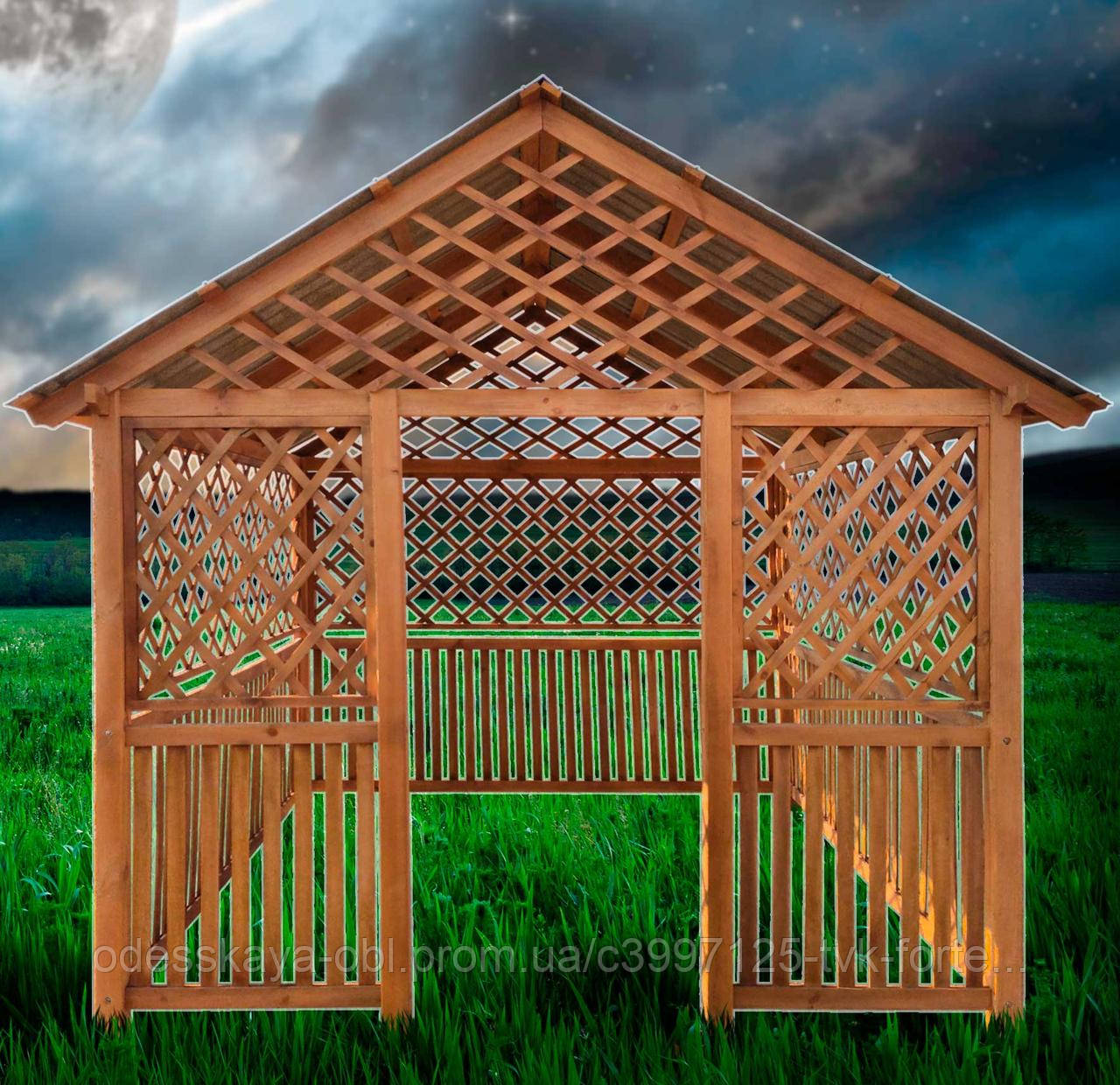 Альтанка дерев'яна "Сімейна - 2" садова 250*250*280 сосна, фото 1
