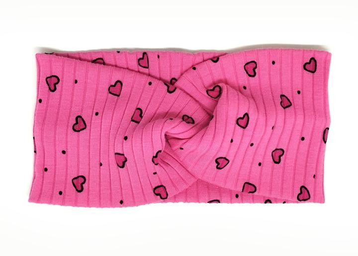 Пов'язка на голову підліткова рожева Сердечка, фото 1