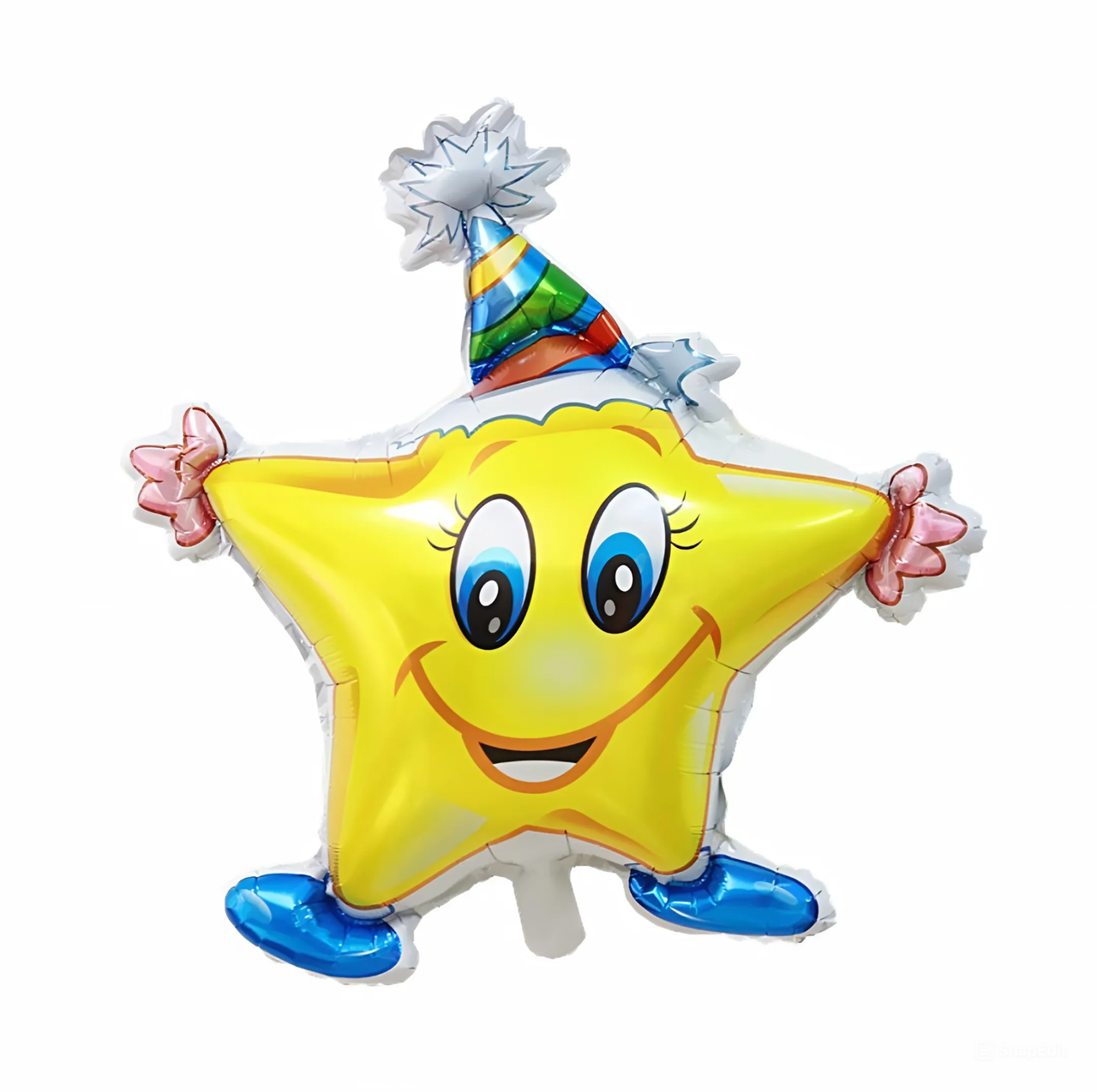 Фольгована кулька Весела зірочка смайл 65x65см( 25") | Жовтий