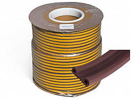 Ущільнювач дверний Р профіль 9*5.5 мм коричневий 100 м