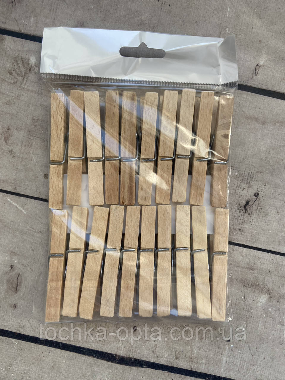 Прищіпки білизняні дерев'яні 20 шт., фото 1