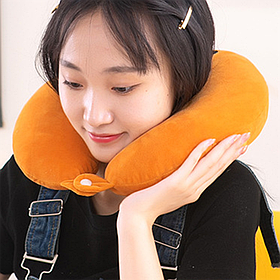 Ортопедична подушка для подорожей Monochrome 30x25см (Дорожня подушка для шиї) Помаранчевий