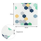 Панель стінова 3D 700х700х4мм мозаїка синьо-жовта (D) SW-00002016, фото 3