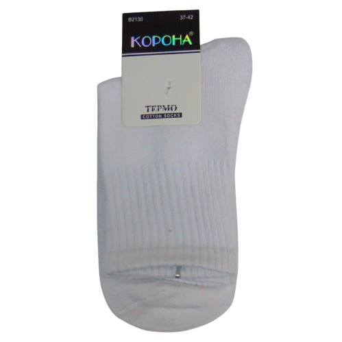 Шкарпетки термо з махровою стопою Корона 37-42 білі 2130, фото 1