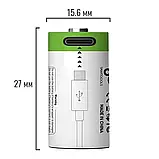 Батарейки CR2 акумуляторні з роз'ємом USB Type-C від Smartoools на 3.7V/300mAh — 4 ШТ., фото 8