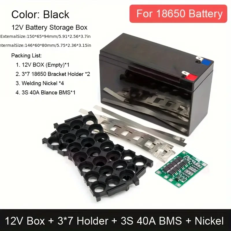 Комплект для збирання Li-ion акумулятора 12 V 7 A під 18650 Корпус, BMS, холдери, стрічка