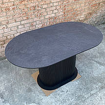 Стіл обідній B-Wood овальний стільниця HPL сланець Юрський антрацит, фото 4