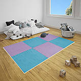 Підлога-пазл плюшевий БЛАКИТНИЙ 60*60*1cm (D) SW-00002091, фото 8