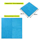 Підлога-пазл плюшевий БЛАКИТНИЙ 60*60*1cm (D) SW-00002091, фото 2