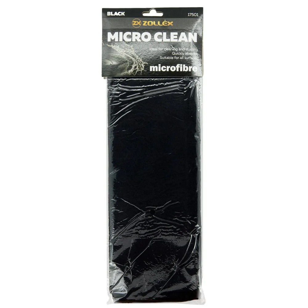 Серветка мікрофібра чорна Micro Clean Microfibre Black 37 x 37 см Zollex 17501, фото 1