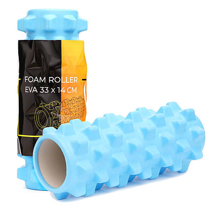 Масажний ролик Cornix EVA 33 x 14 см (валик, ролер) XR-0324 Sky Blue Poland, фото 1