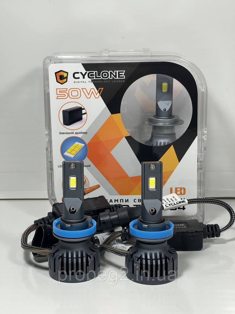 Led-лампи h11 h8 5500 k 10000 lm 50 w Cyclone type 34