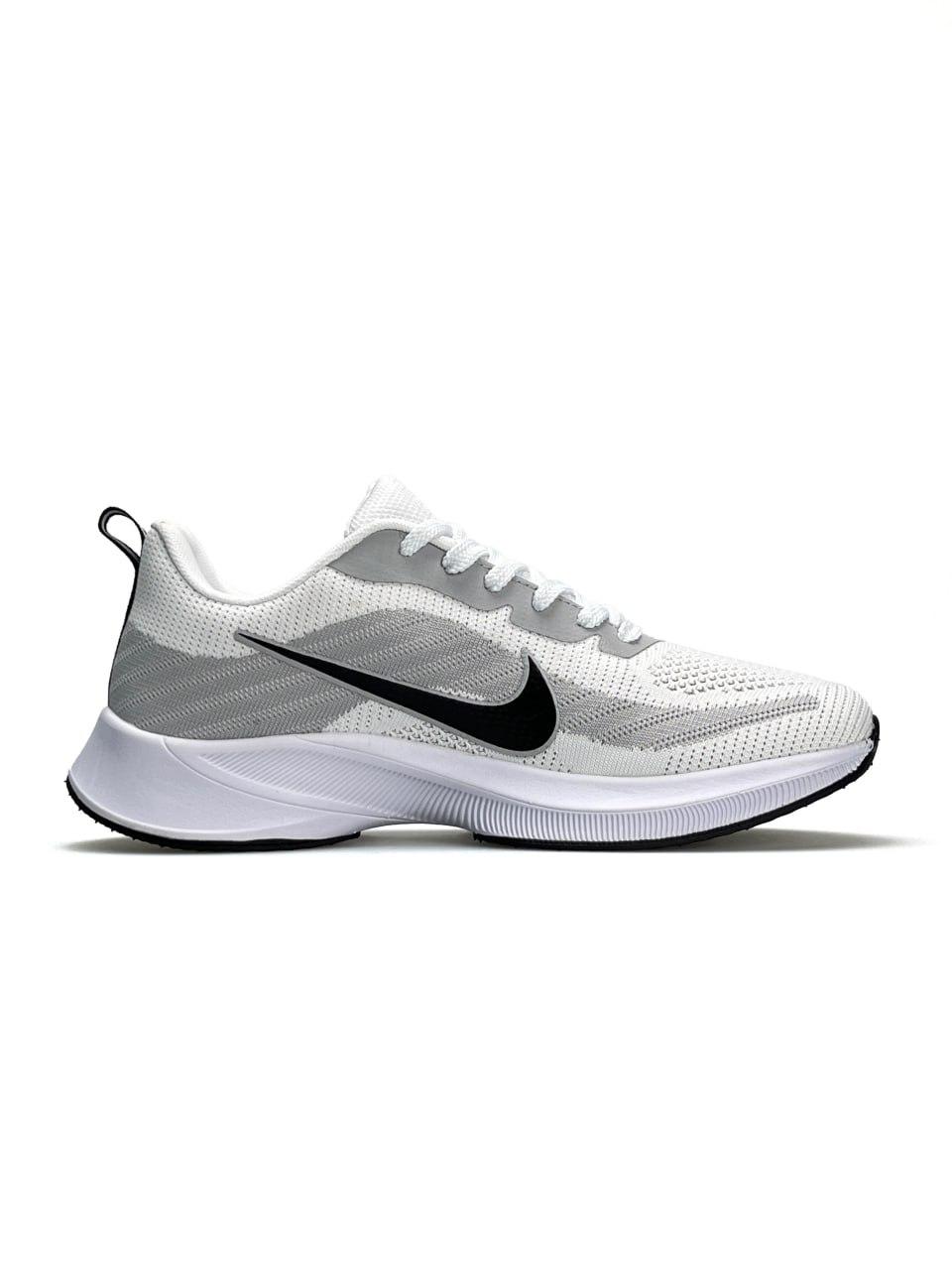 Чоловічі текстильні кросівки Nike Zoom Running White, кеди чоловічі Найк білі текстиль, 41