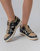 Кросівки шкіряні текстиль Nike SB Dunk Low Travis Scott W, жіночі кеди Найк сині. Жіноче взуття