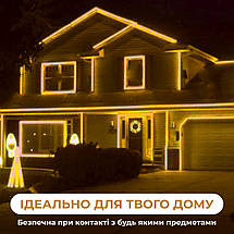 Вулична світлодіодна гірлянда Дюралайт на 240 LED довжина 7 м морозостійка Жовтий, фото 6