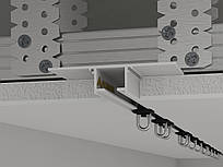 Однорядний карниз прихованого монтажу 68х15х15 білий фарбованний