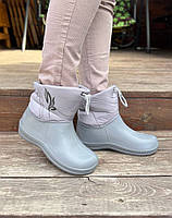 Підліткові дутики сноубутси сірі пінка гумові чоботи хутро розмір 39 40 41