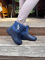 Підліткові дутики сноубутси сині пінка гумові чоботи хутро розмір 37 39