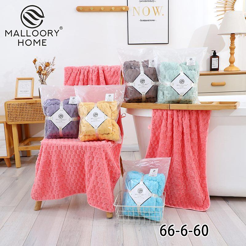 Набір з 2-х рушників банний + лицевий мікрофібра Malloory Home розмір 70*140/50*100 мікс кольорів