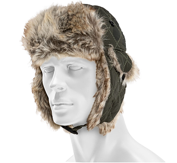 Зимова шапка вушанка Mil-Tec  12104601 Olive PeremogaUA