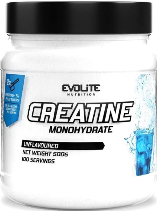 Креатин Evolite Nutrition Creatine Monohydrate 500г без ароматизаторів, фото 1